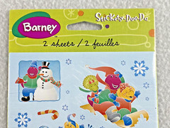 Vintage Christmas Winter Barney Stickers 2 Sheet Pack Stickety Doo Da 2000