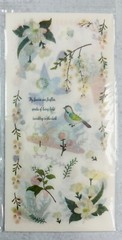 6 Sheets Watercolor Birds Flowers Stickers Papercraft Planner Supply Crafts