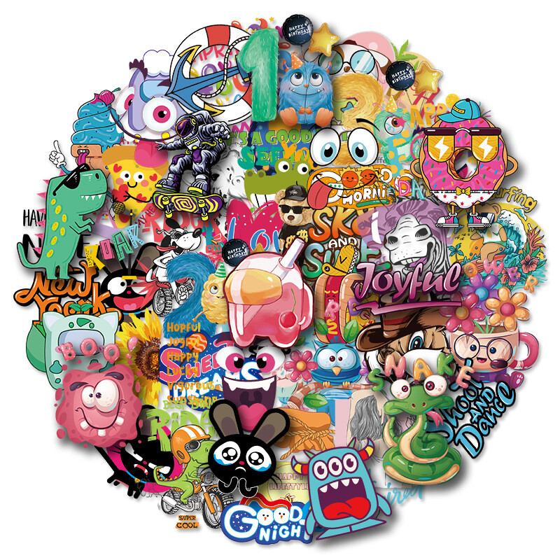 50 Pcs Goofy Monster Cool Stickers Pack, Waterproof VinylDecals