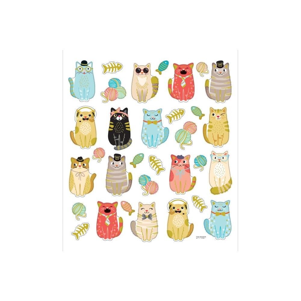 Stickers Sticker King Stately Cats Hats Ties Bows Fish Bones Yarn Sun Glasses