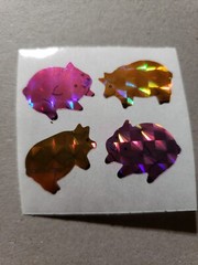 vintage great seven prismatic pigs sticker sheet module