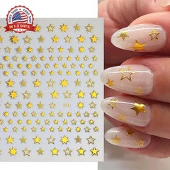 12 Sheets Star Nail Stickers,8 Colors Self-Adhesive 4th of July Nails Decals,Ind