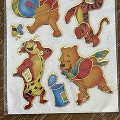 VTG Winnie The Pooh Piglet Tigger Stickers Gold Trim Made In Taiwan 1 Sheet NOP