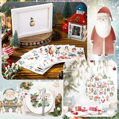 BBTO 12 Sheets Christmas Rub on Transfers for 5.5 x 5.7 inches, Multicolor