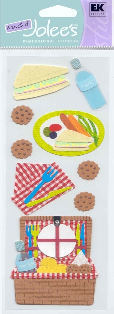 Vintage Touch of Jolee’s PICNIC Food Theme 3-D Stickers 64494 FAST FREE ship!
