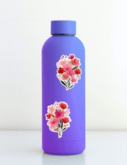 Pink Flower Bunch Vinyl Stickers Set Scrapbooking Laptop Water Bottle