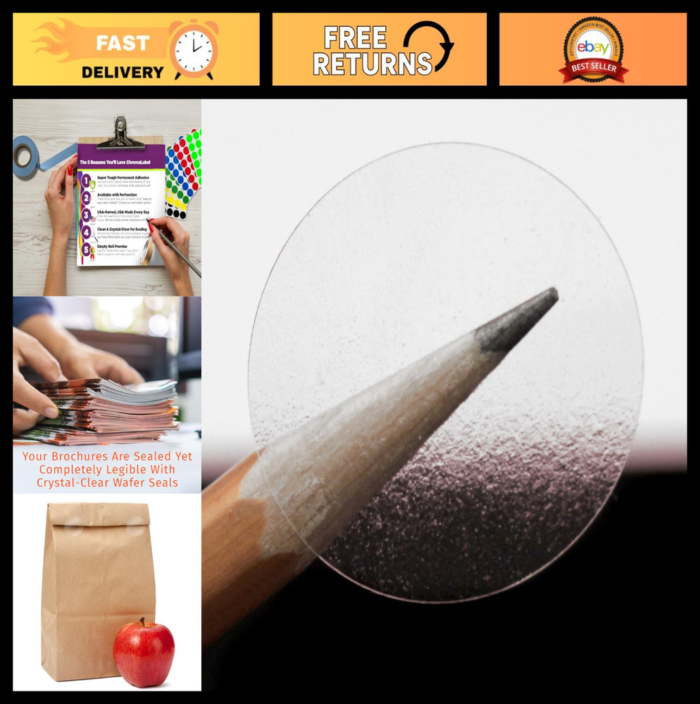 Clear Circle Stickers 1 Inch – 5000 Labels for Sealing, Library & Envelope Use