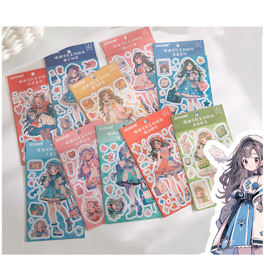 Kawaii Lolita Girls Paper Stickers Journal Planner Diary Decorative Crafts Kids
