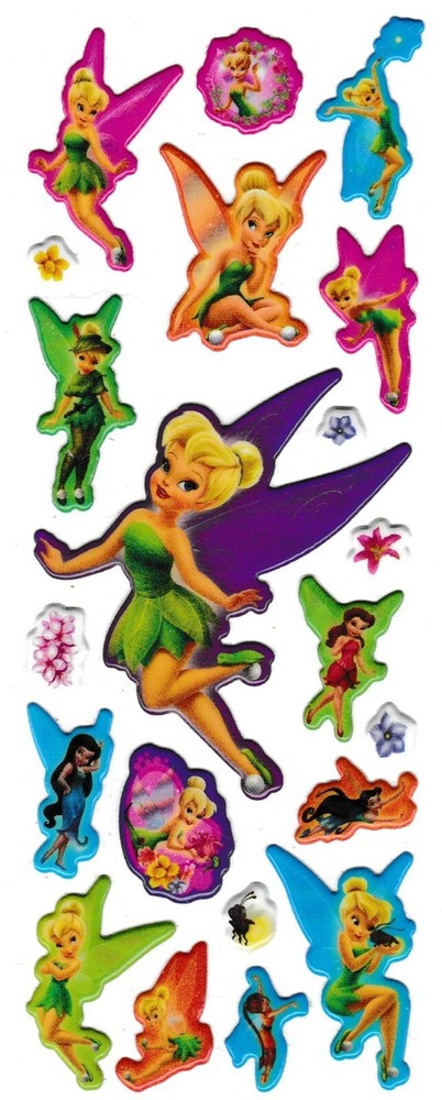 3D puffy Stickers TINKER BELL TINK Peter Pan Wendy Fairy Disney Barrie Princes