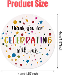 120Pcs Thank You for Celebrating with Me Stickers, Universal 1.6 Inch Celebratin