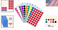 2000 Pack of 3/4″ Assorted Round Dot Stickers – Perfect for Projects & Crafts