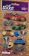 STICKO RACE CARS NASCAR BOY RACING Track Flags Pit Stop Light Scrapbook STICKERS