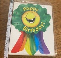 35 HAPPY BIRTHDAY LABELS STICKERS PARTY FAVORS, 3 X 4″ Stickers–open package