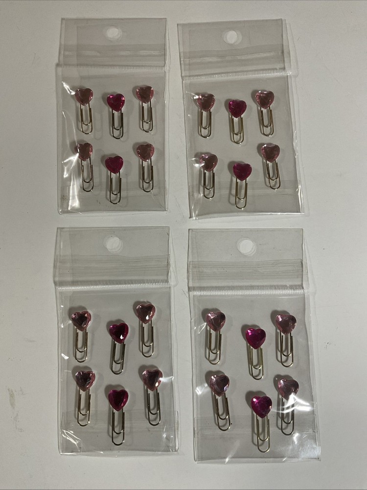 Lot of 4 Pink Princess Paperclip stickers 24 pcs total Fast Fair Ship! LAST ONE!