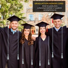 2026 Graduation Honor Cords 68 Inch Light Blue White Tassel Rope Bachelor Gown