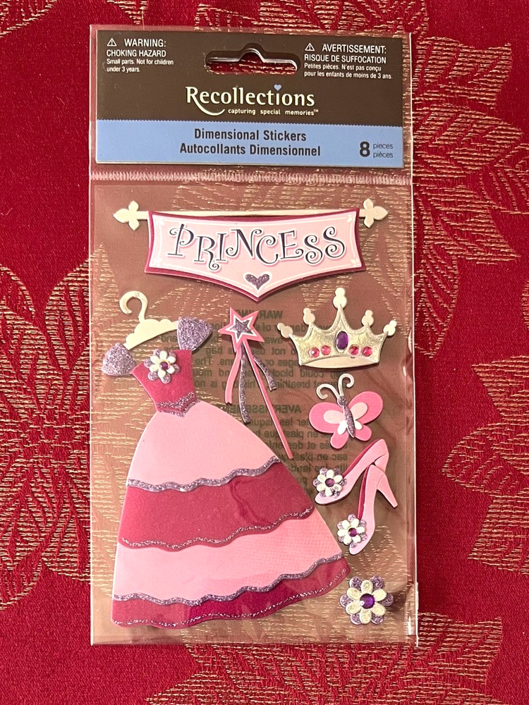 PRINCESS 3D STICKERS WITH CROWN & TITLE RECOLLECTIONS