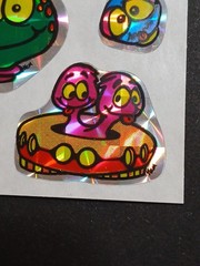Vintage 1980s Vending Machine Prism Sticker Sheets Snail Rainbow Alien Lot of 10