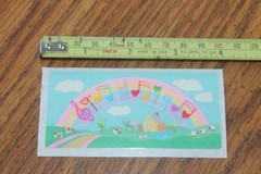 VTG 80’s Hallmark Sticker Rainbow music scale & notes country cottage sheep Cow