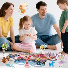 6 Set (260pcs) Puffy Sticker Books Activity for Girls, Reusable Stickers Book…