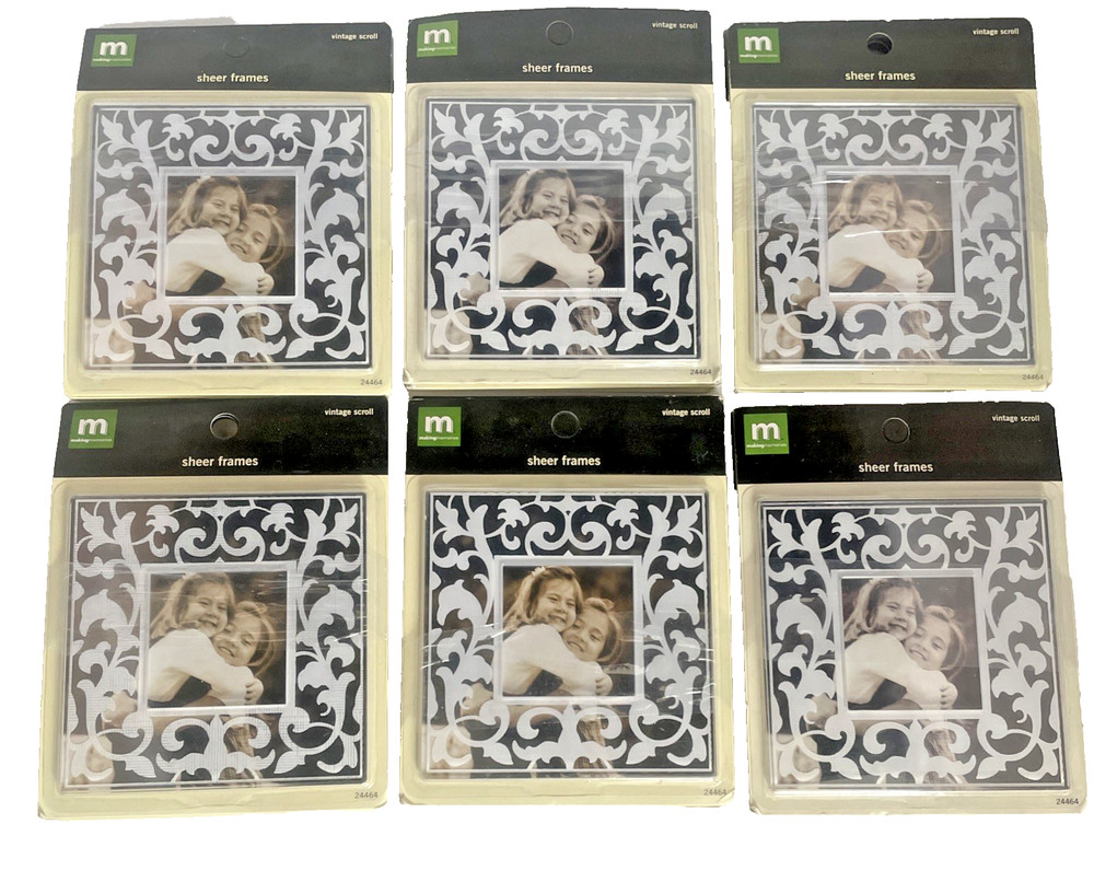 Lot of 6 ‘Making Memories’ Sheer Frames Vintage Scroll Pattern NEW Scrapbooking