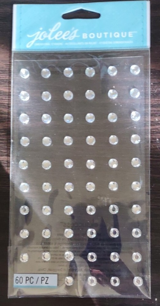 Gems Rhinestones Clear Silver Circle Bling Gem Jolee’s Stickers Crafts Scrapbook