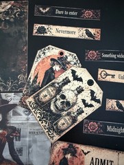 93 Pc Witch Junk Journal Kit Halloween Ephemera Bundle Tags Papers Gothic Art