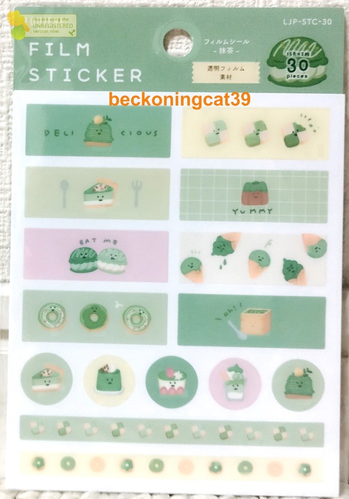 LAST LOUJENE Tokyo Film Sticker 30 Matcha Green Tea Sweets Cake Cookie Kid JAPAN