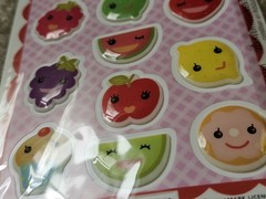 Stickeroni from Hallmark, Puffy Fruit Stickers, Banana Orange Lime Lemon Grape