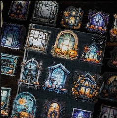 10pcs Halloween Shadow Window P.E.T. Stickers- Scrapbook, DIY Cards & Crafts