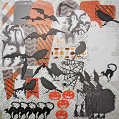 50 Halloween Die Cuts Cats Crows Witches Junk Journal Scrapbook Cardmaking