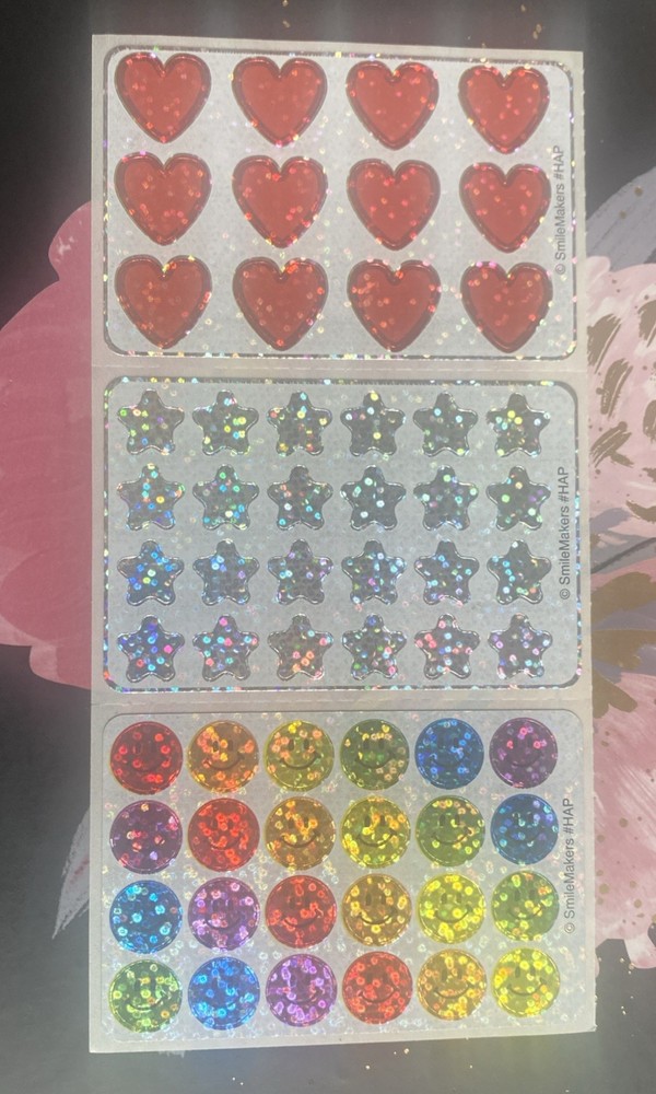 SmileMakers Prism Smiles Hearts Stars Strip Of 3 Mods 2×4 Inches Search