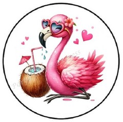 SUMMER BEACH FLAMINGO COCONUT ENVELOPE SEALS LABELS STICKERS PARTY FAVORS