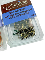 Mini Brads NEW Lot of 700 Office Scrapbooking Fasteners Hearts Stars Blue Purple
