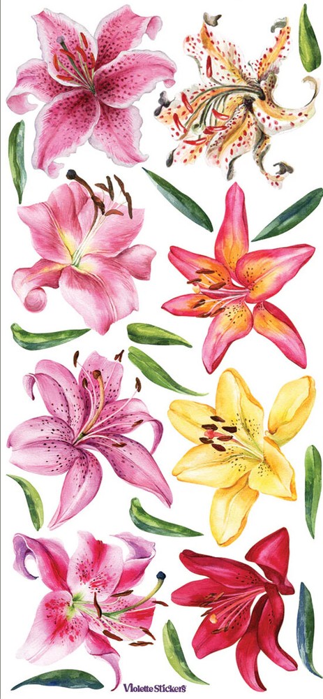 Violette Stickers Tiger Lily Floral Flowers Crafts Planner Supply Scrapbook