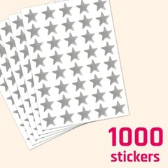 Foil Star Metallic Stickers, 0.6″ Diameter 1000 Pack Silver