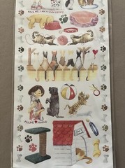 One Large Sheet Of Dog & Cat Themed Scrapbook Stickers, 6” X 12”, New In Package