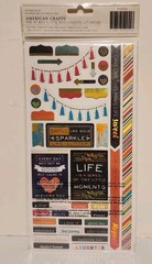 American Craft Thickers Alphabet Stickers Chipboard Gold Foil and Foam Phrases