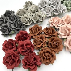 50 Mixed 10 Colors (2″or5cm) Paper Flower Wedding Scrapbook ( R77L-50SET-ฺB/2 )