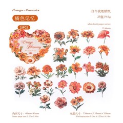 25Pcs Vintage Flowers Blooms Paper Stickers Journal Album Card Scrapbook Crafts