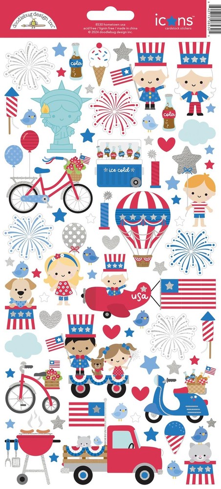 Hometown USA Patriotic Icon Stickers