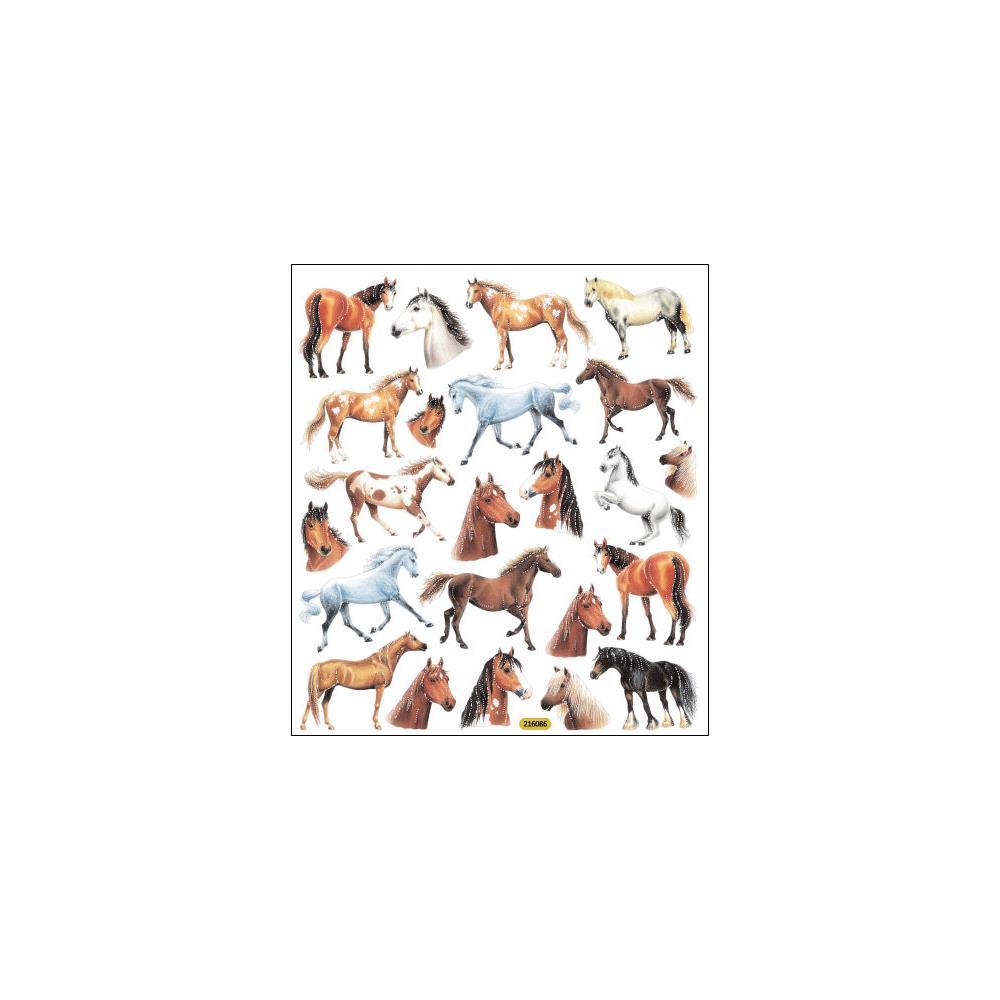 Scrapbooking Crafts Stickers SK Wild Horses Different Types Poses Heads White