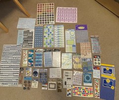 Brand New Sticker Lot -shadow box, leather, guitar picks, metal, bubble, frames!