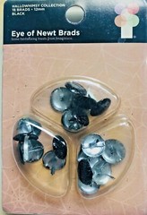 Imaginisce 18 Halloween Glitter 12mm Brads Black New