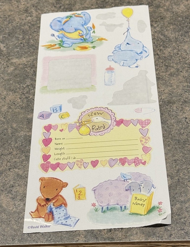 David Walker New Baby Stickers Vintage 90’s Y2K