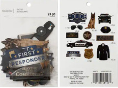 Recollections FIRST RESPONDER Police die cut stickers~24 piece NICE! Quick Ship!