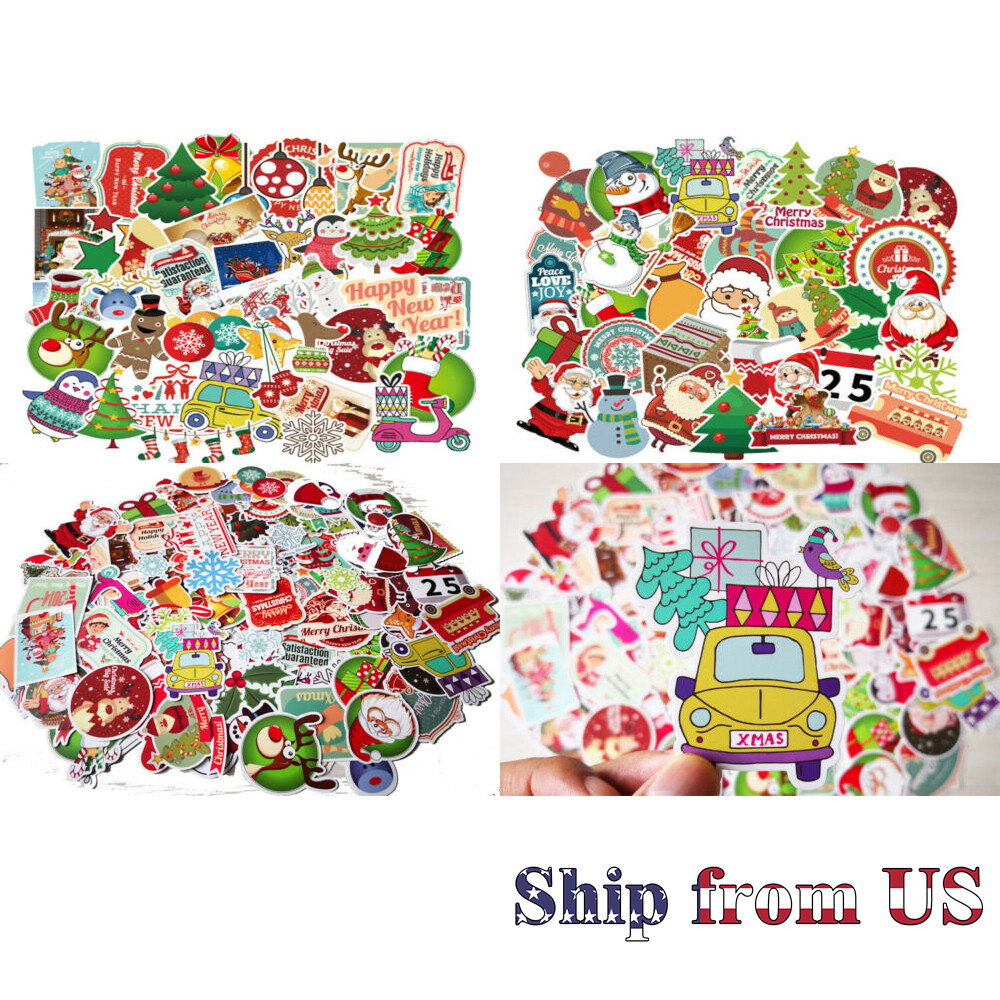 Christmas Xmas Holiday Card Envelope Seal Stickers Decor Gift Wrap 100 Pcs/Set