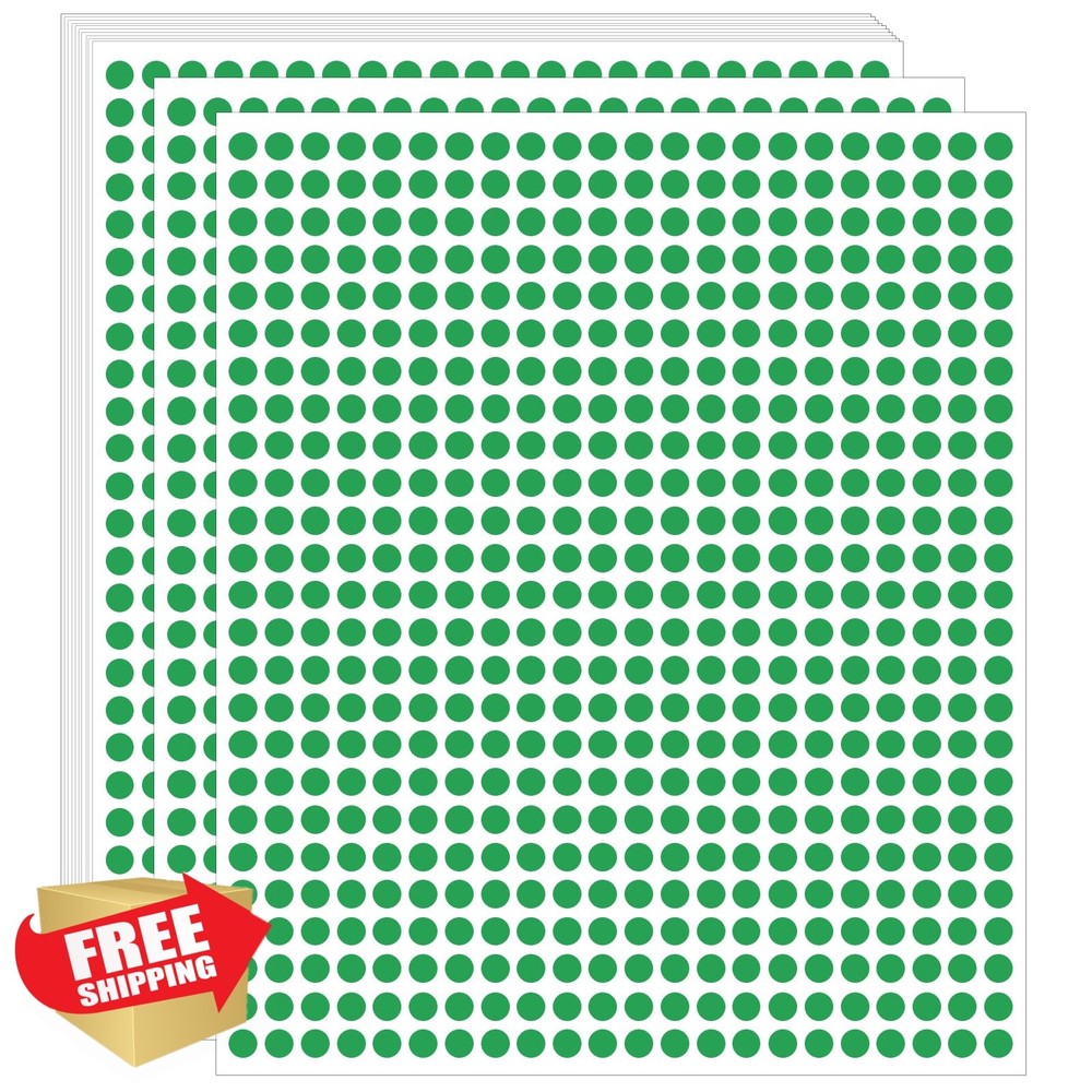 VeriPap 6600ct 0.25″ Green Dot Stickers