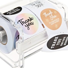 Pen+Gear Thank You Stickers and Dispenser, 500 Stickers, 4 Different Designs