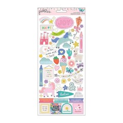 Pebbles COOL GIRL CARDSTOCK STICKER SET scrapbooking (2) SHEETS FOIL