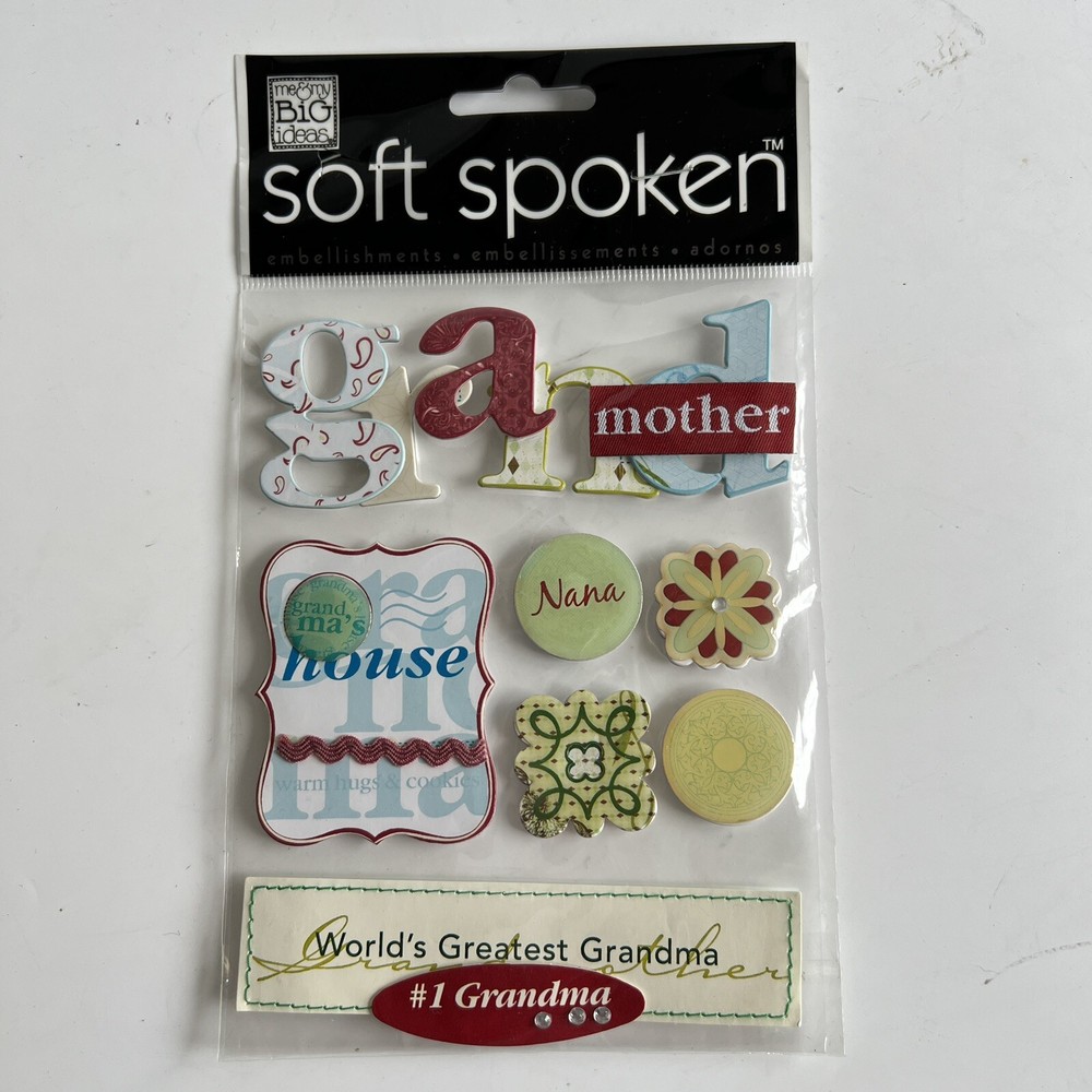 Me & My Big Ideas Soft Spoken Embellishments Grandmother Scrapbooking Stickers